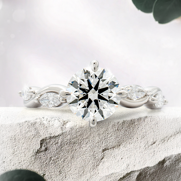 Lucce Constance Round 1.00CT Lab Diamond E VVS1 Id IGI 18K White Gold