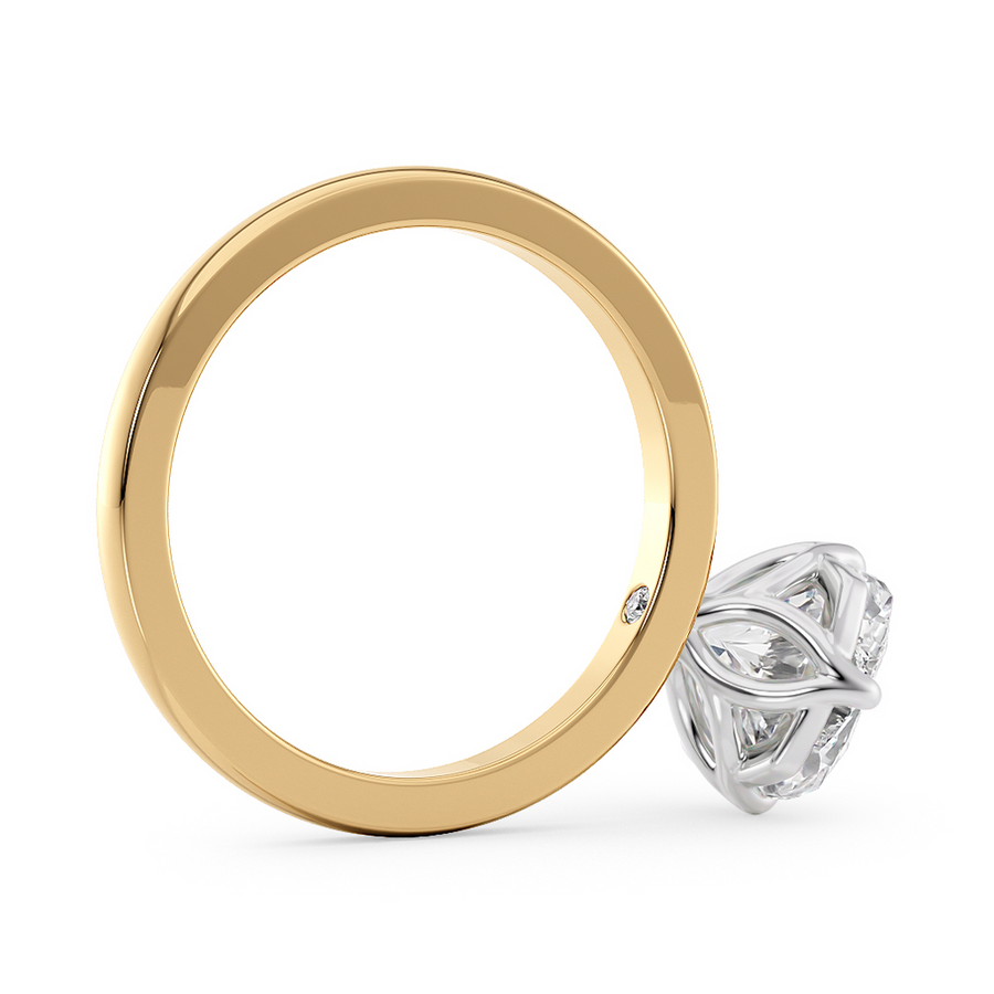 Load image into Gallery viewer, LUCCE Cushion cut Solitaire Diamond Ring with Petal Prongs Hight Setting Engagement Ring in Gold or Platinum 
