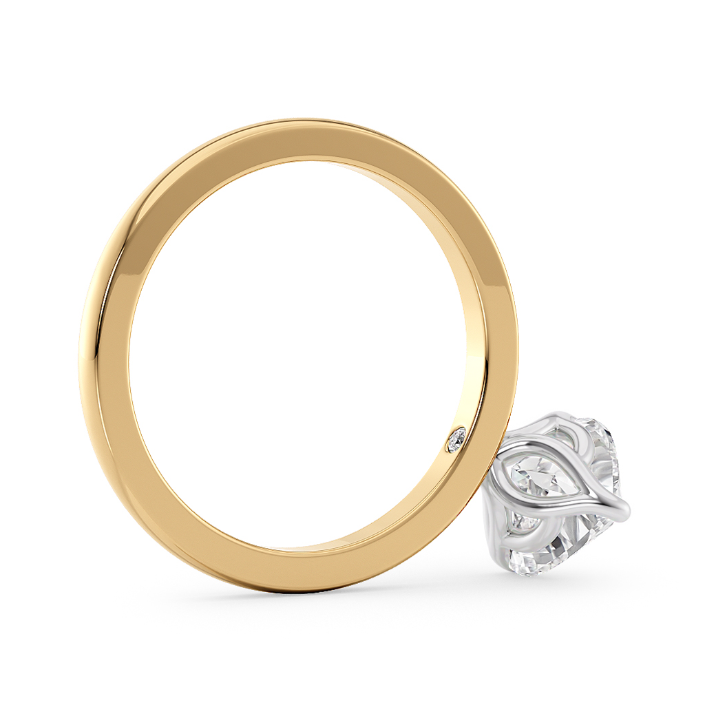 Load image into Gallery viewer, LUCCE Heart cut Solitaire Diamond Ring with Petal Prongs Hight Setting Engagement Ring in Gold or Platinum 
