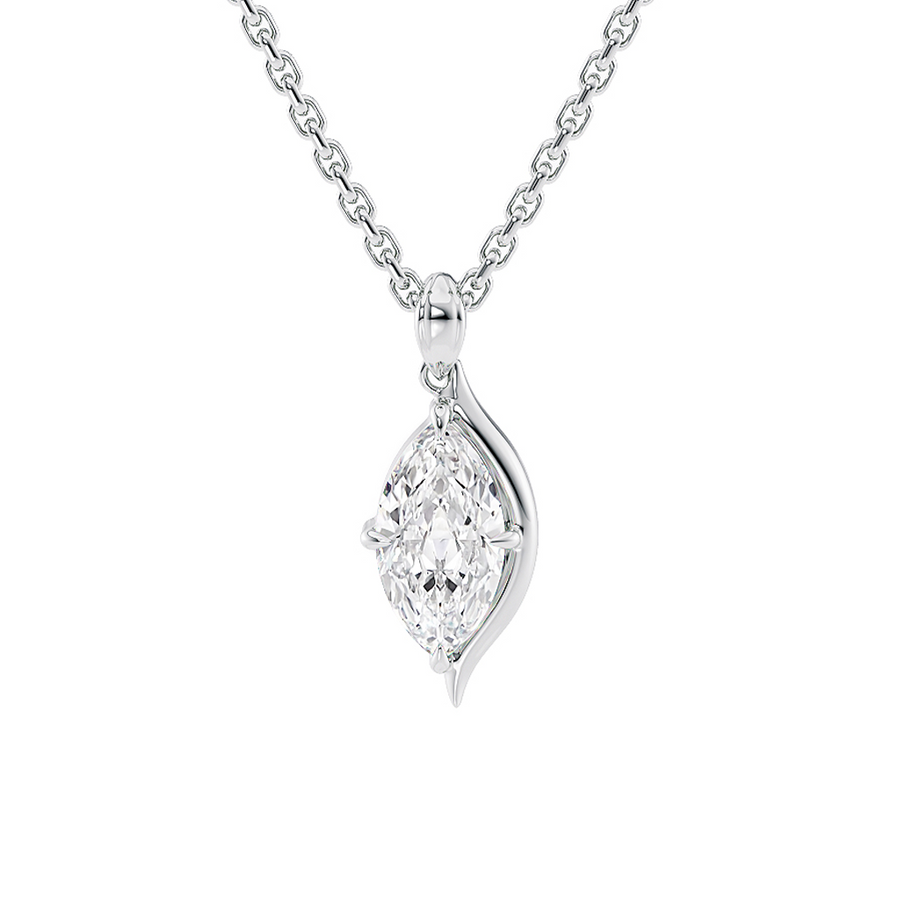Load image into Gallery viewer, LUCCE CONSTANCE™ Solitaire Marquise Natural Diamond 0.40ct H VS2 GIA Platinum
