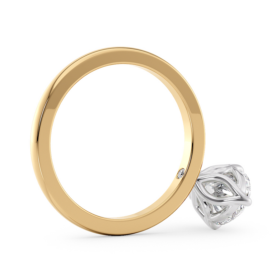 Load image into Gallery viewer, LUCCE  Oval cut Solitaire Diamond Ring with Petal Prongs Hight Setting Engagement Ring in Gold or Platinum 
