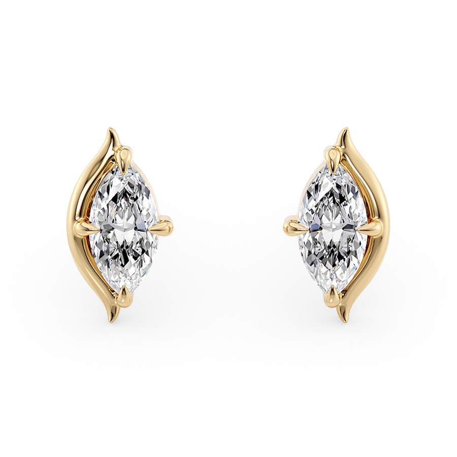 Load image into Gallery viewer, LUCCE CONSTANCE™ Solitaire Marquise Earrings 1.01ctw Lab Diamond 18K Yellow Gold

