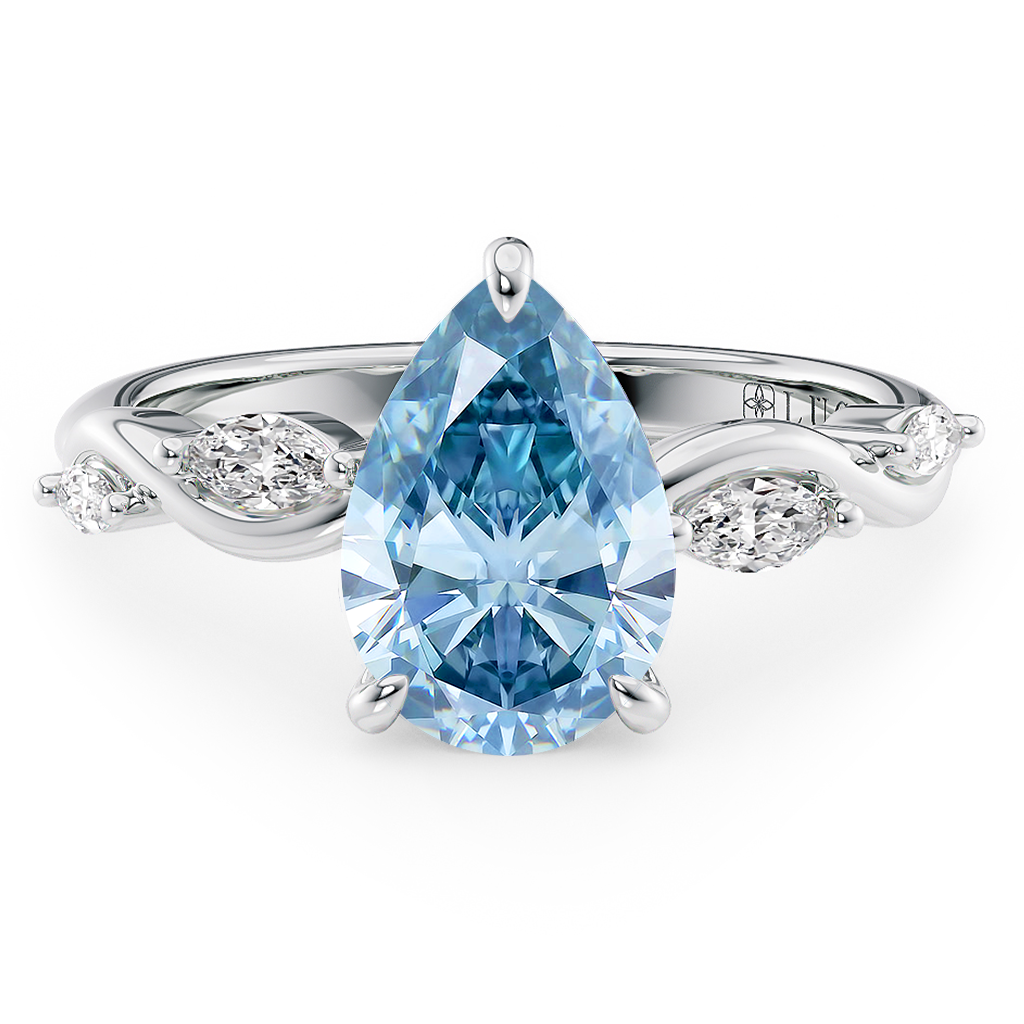 Lucce Constance Viello Pear Ocean Blue Diamond