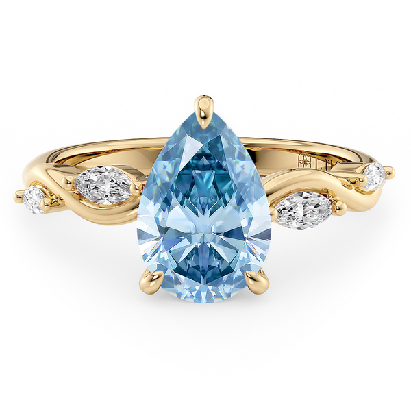 Lucce Constance Viello Pear Ocean Blue Diamond