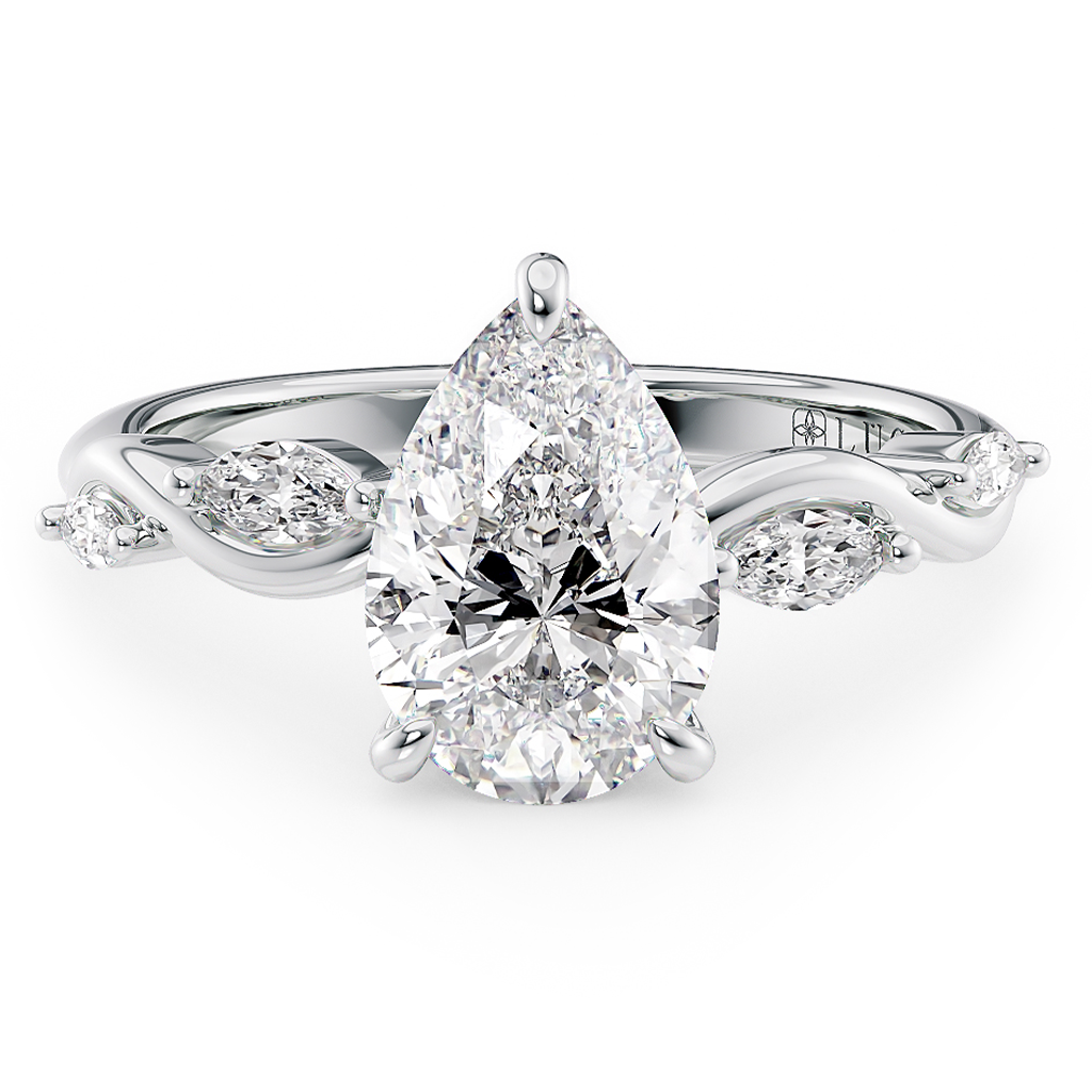 Load image into Gallery viewer, LUCCE CONSTANCE™ Viello Pear Natural Diamond 0.70ct H VS2 GIA Platinum
