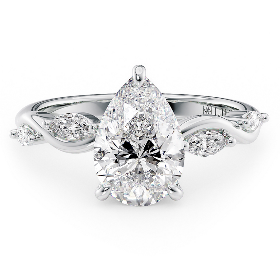 Load image into Gallery viewer, LUCCE CONSTANCE™ Viello Pear Natural Diamond 0.70ct H VS2 GIA Platinum
