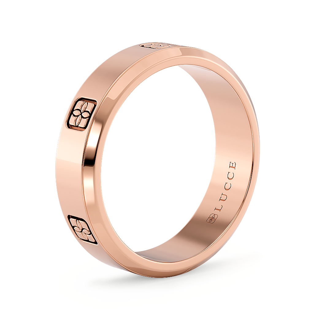 Load image into Gallery viewer, LUCCE Two Tone Carved Brushed or Polished Unisex Wedding Ring in Gold or Platinum
