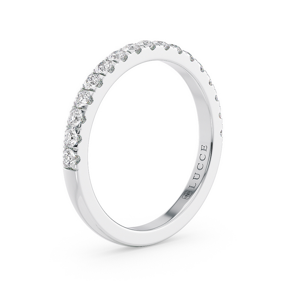 Load image into Gallery viewer, LUCCE Half Eternity Pavé Diamond Ring in Gold or Platinum
