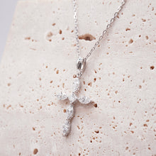 Load image into Gallery viewer, Saved Cross Necklace Lab Diamond 14K White Gold
