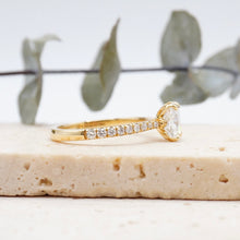 Load image into Gallery viewer, Azalea Pavé Cushion Lab Diamond 1.03ct D VVS2 Ex IGI 18K Yellow Gold
