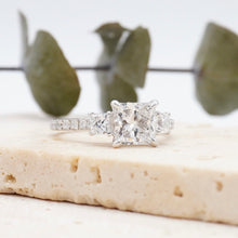 Load image into Gallery viewer, Sophia Pavé Princess Lab Diamond 1.32ct E VS1 Ex 14K White Gold
