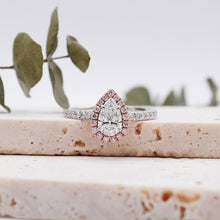 Load image into Gallery viewer, Montevalle Pavé Pear Rosé Lab Diamond 0.53ct D VVS2 Ex IGI 18K White Gold/18K Rose Gold
