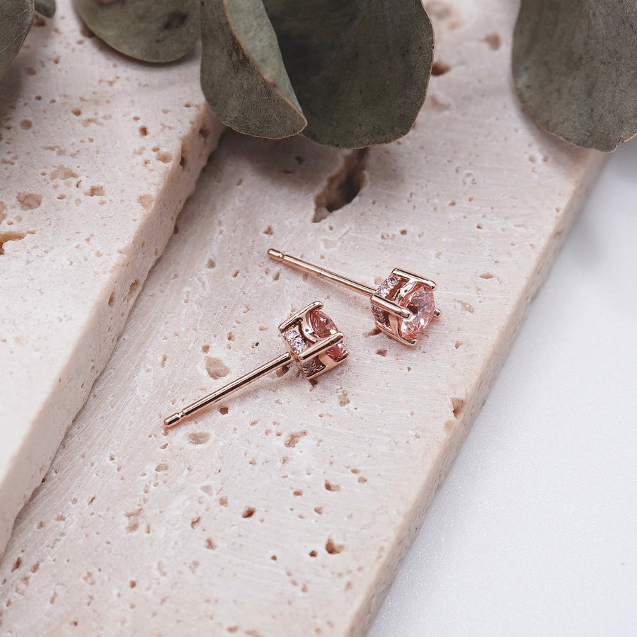 Load image into Gallery viewer, LUCCE KAELA™ Earrings Round ROSÉ™ Pink Diamond
