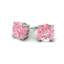 Load image into Gallery viewer, Diana Earrings Round Rosé Pink Diamond
