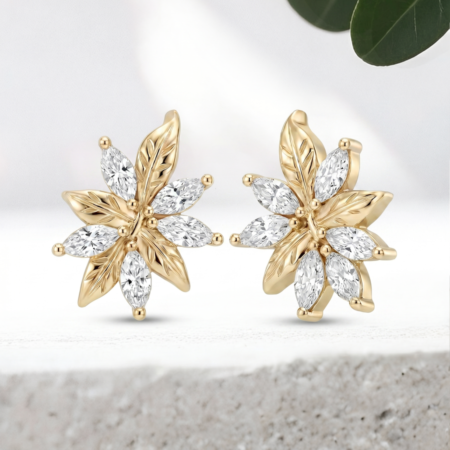 Load image into Gallery viewer, LUCCE ECUADORIAN™ Earrings Lab Diamond 1.00ctw 18K Yellow Gold
