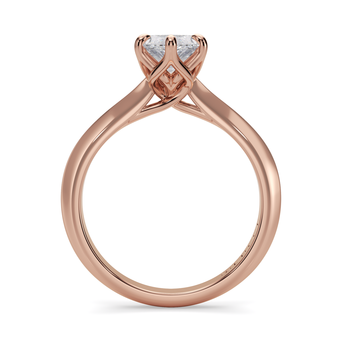 Load image into Gallery viewer, LUCCE Knife Edge Cathedral Marquise Diamond Solitaire Engagement Ring with Overlapping Petal Prongs in Gold or Platinum
