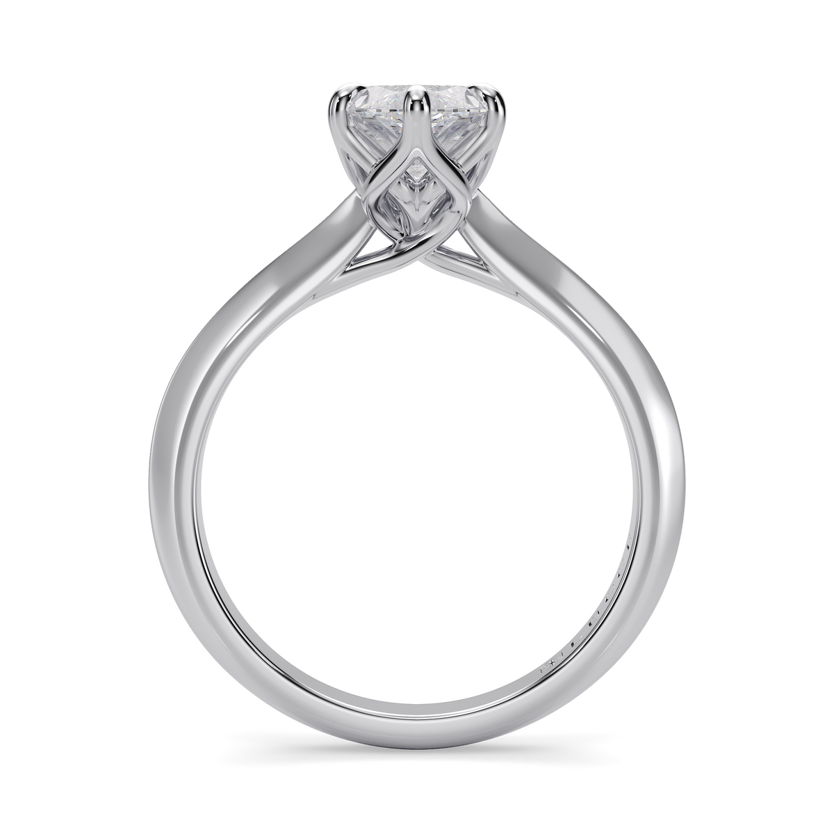 Load image into Gallery viewer, LUCCE Knife Edge Cathedral Marquise Diamond Solitaire Engagement Ring with Overlapping Petal Prongs in Gold or Platinum
