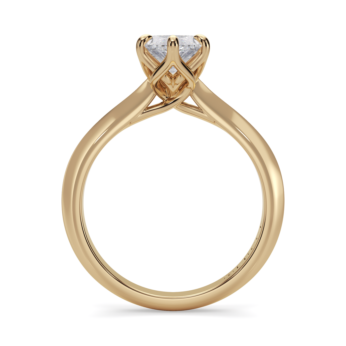 Load image into Gallery viewer, LUCCE Knife Edge Cathedral Marquise Diamond Solitaire Engagement Ring with Overlapping Petal Prongs in Gold or Platinum
