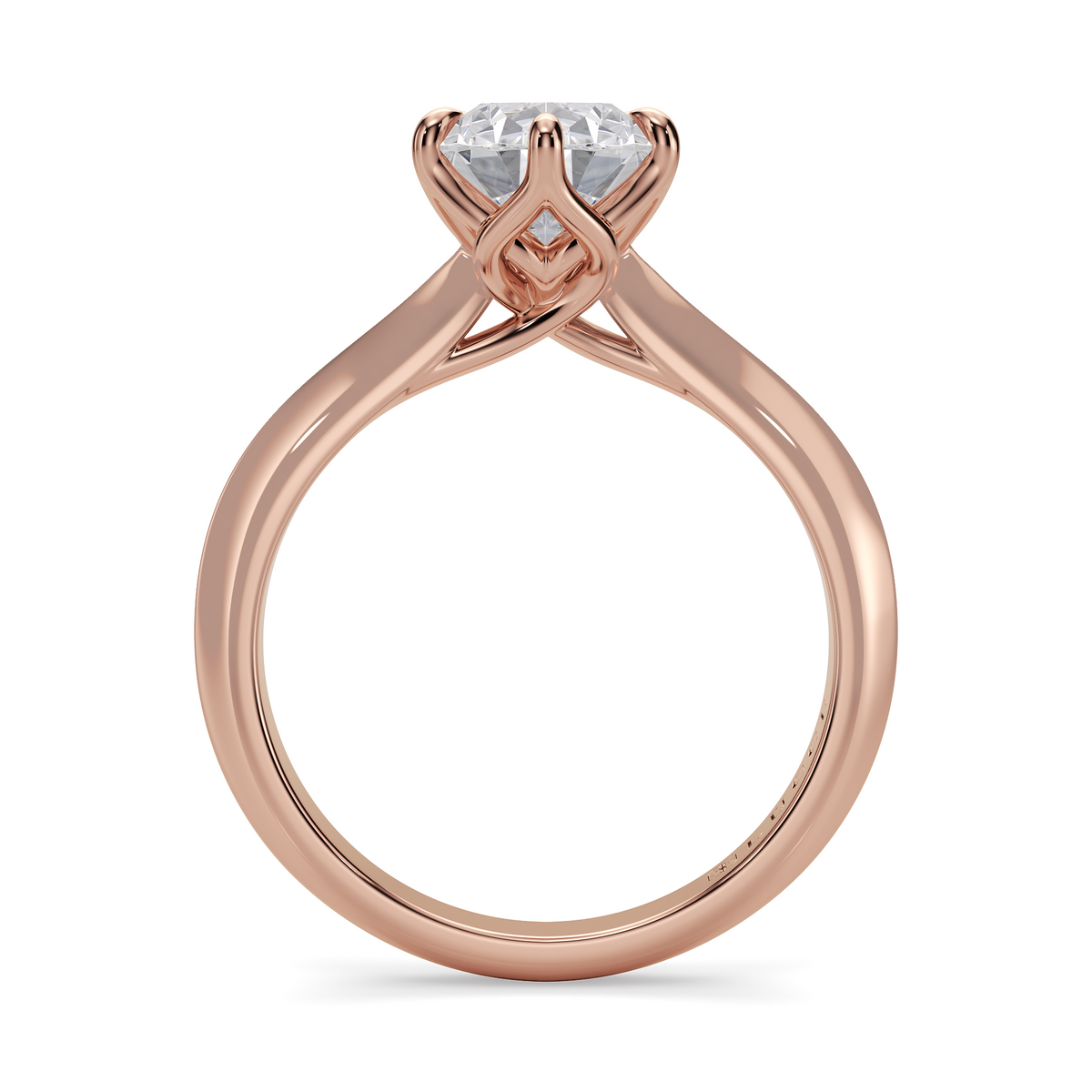 Load image into Gallery viewer, LUCCE Knife Edge Cathedral Pear Diamond Solitaire Engagement Ring with Overlapping Petal Prongs in Gold or Platinum
