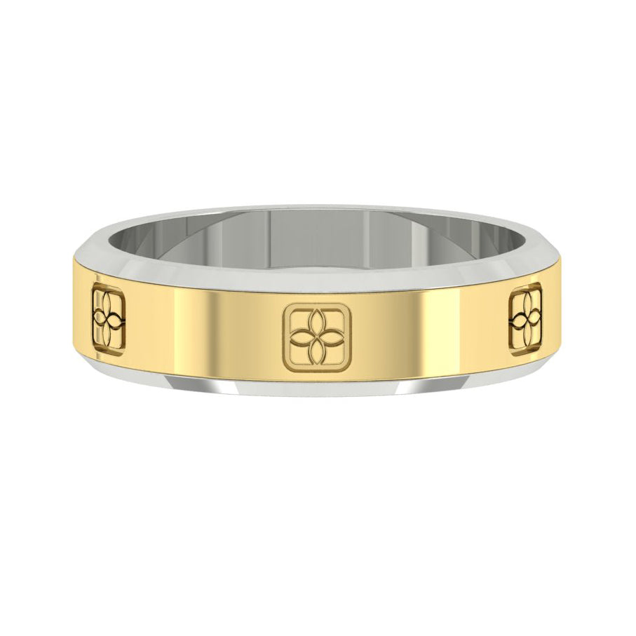 Emblem Band 5.5mm 18K Yellow Gold/Platinum