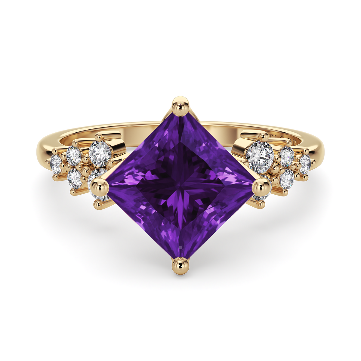 Load image into Gallery viewer, LUCCE ELLIA™ Princess AURORA™ Purple Amethyst 1.00ct 14K Yellow Gold
