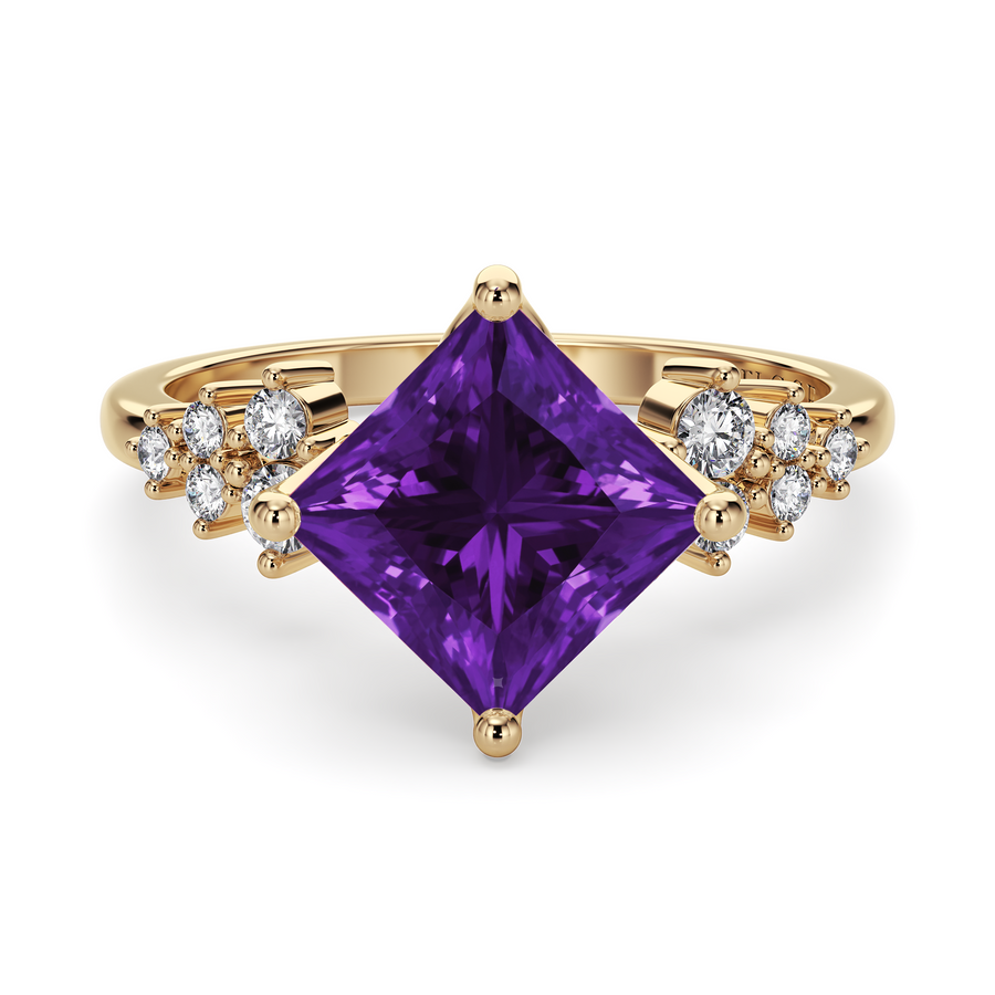 Load image into Gallery viewer, LUCCE ELLIA™ Princess AURORA™ Purple Amethyst 1.00ct 14K Yellow Gold

