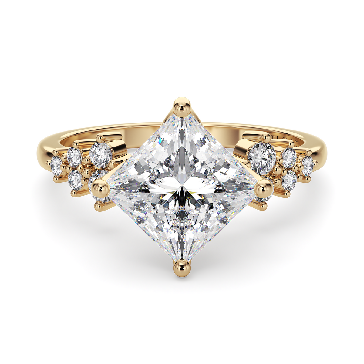 Load image into Gallery viewer, LUCCE ELLIA™ Princess Lab Diamond 1.04ct E VVS2 IGI 14K Yellow Gold
