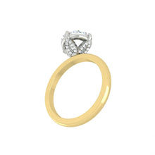 Load image into Gallery viewer, Constance Petal Round Lab Diamond 2.50ct E VS1 Id IGI 18K Yellow Gold/Platinum Prongs
