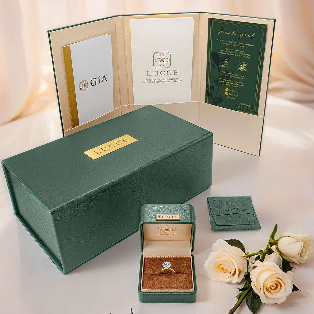 Engagement Ring Package with Pouch, Box and Certificates by Lucce Rings, Manila, Philippines