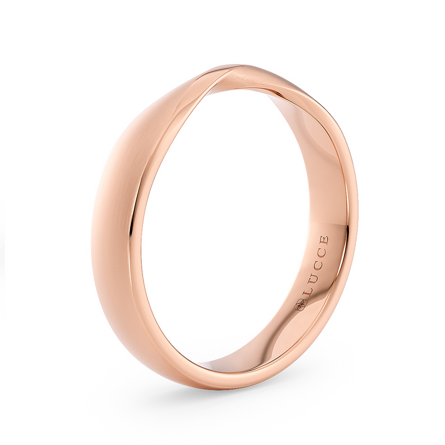 Load image into Gallery viewer, LUCCE Mobius Design with Brushed Finish Wedding Ring in Gold or Platinum
