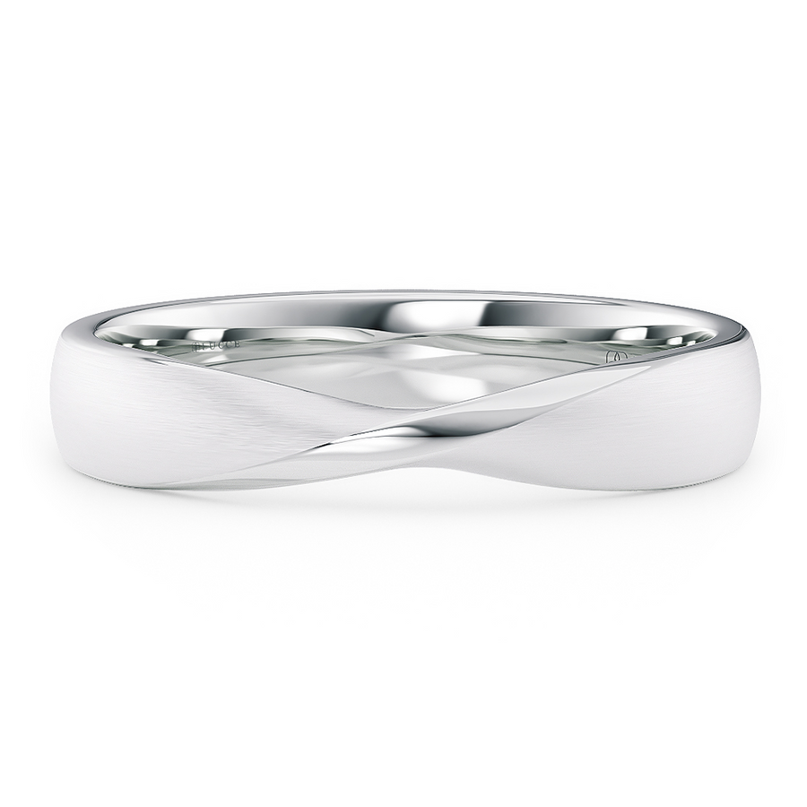 Load image into Gallery viewer, LUCCE Mobius Design with Brushed Finish Wedding Ring in Gold or Platinum
