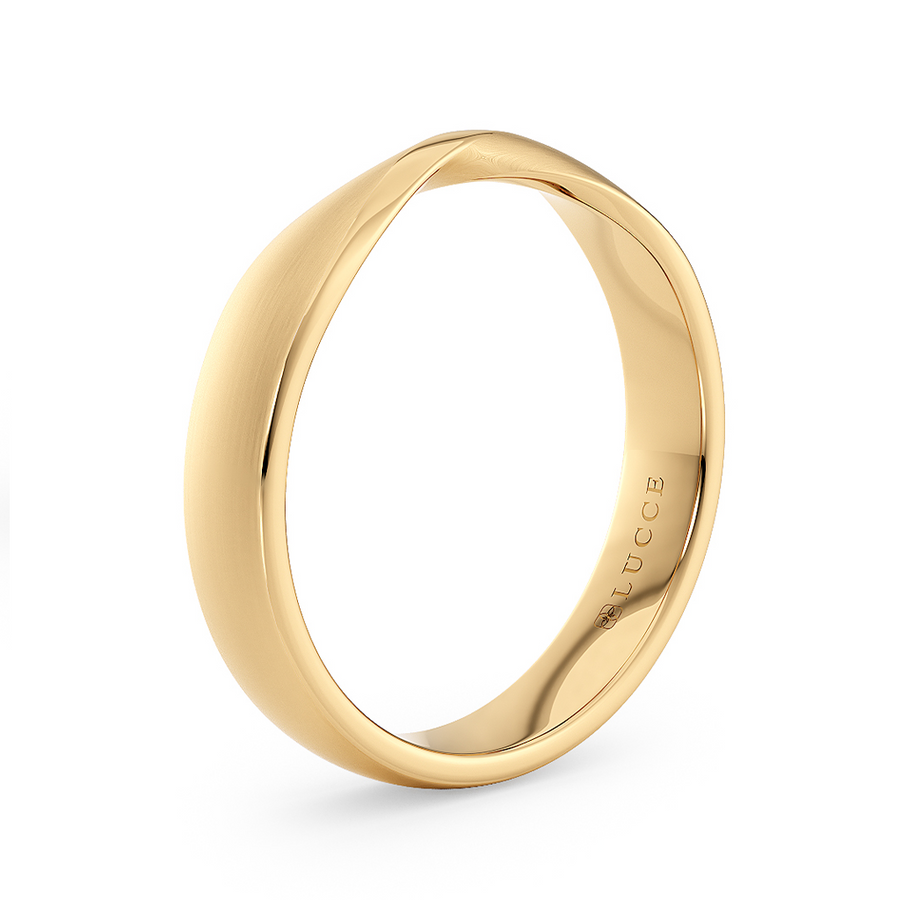 Load image into Gallery viewer, LUCCE Mobius Design with Brushed Finish Wedding Ring in Gold or Platinum
