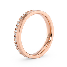 Load image into Gallery viewer, LUCCE Half Eternity Pave Two Textured Diamond Wedding Ring in Gold or Platinum
