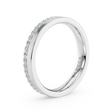 Load image into Gallery viewer, LUCCE Half Eternity Pave Two Textured Diamond Wedding Ring in Gold or Platinum
