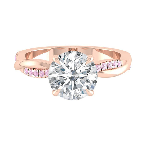 Pink Diamond Engagement Ring with twisting band Philippines