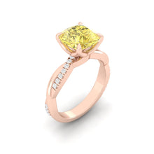 Load image into Gallery viewer, Fiore Cushion Sunburst Yellow Diamond
