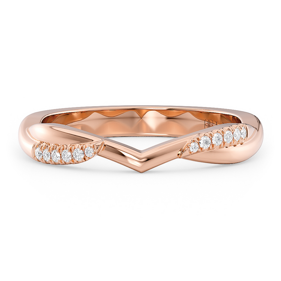 Load image into Gallery viewer, LUCCE Contoured Twisting Pave Diamond Wedding Ring in Gold or Platinum 

