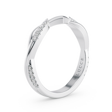 Load image into Gallery viewer, LUCCE Contoured Twisting Pave Diamond Wedding Ring in Gold or Platinum 
