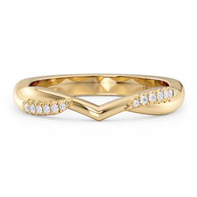 Load image into Gallery viewer, LUCCE Contoured Twisting Pave Diamond Wedding Ring in Gold or Platinum 
