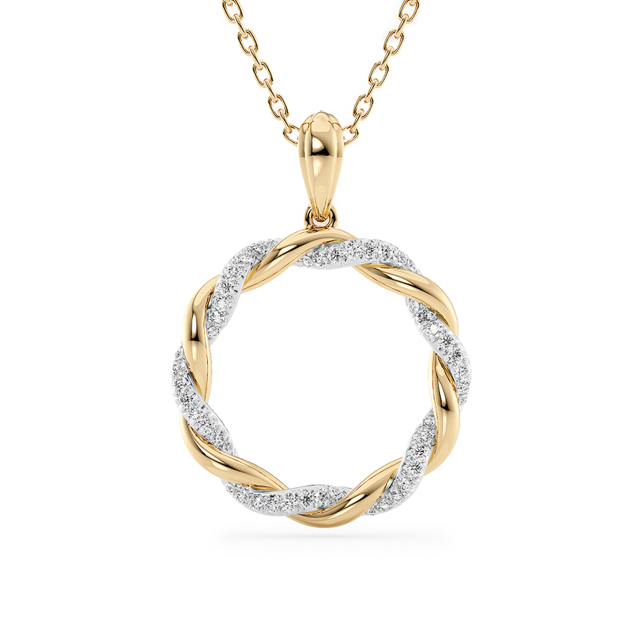 Load image into Gallery viewer, LUCCE FIORE™ Necklace Natural Diamond 0.24ctw 18K Yellow and White Gold
