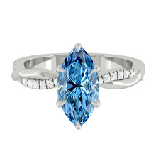 Load image into Gallery viewer, Fiore Marquise Ocean Blue Diamond
