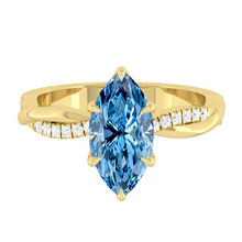 Load image into Gallery viewer, Fiore Marquise Ocean Blue Diamond
