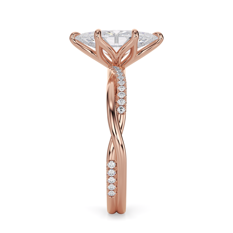 Load image into Gallery viewer, LUCCE Twisting Marquise Pavé Diamond Engagement Ring with Petal Prongs in Gold or Platinum
