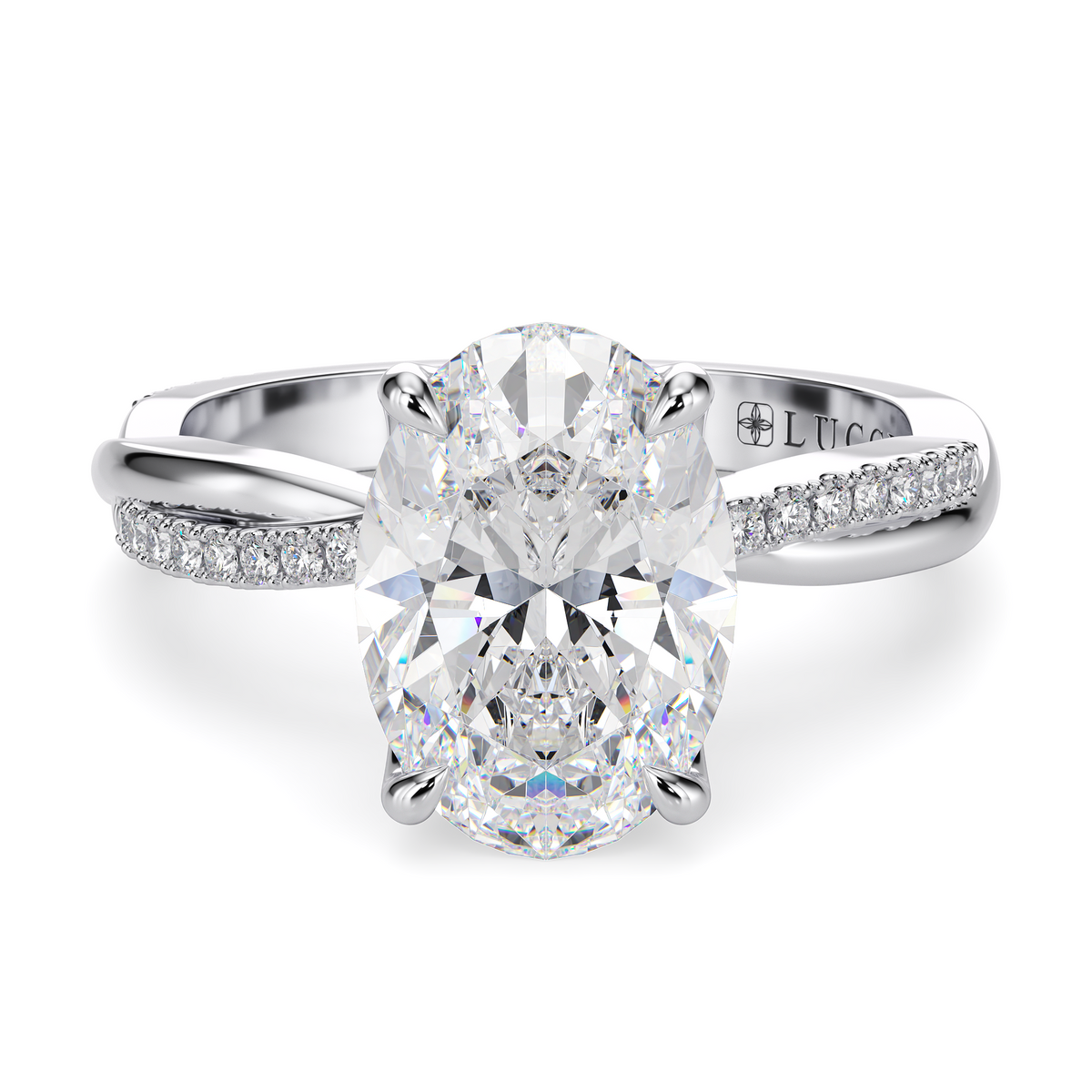Load image into Gallery viewer, LUCCE FIORE™ Oval Lab Diamond 1.01ct E VVS2 IGI 18K White Gold
