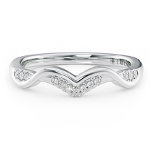 Load image into Gallery viewer, LUCCE Contoured Twisting Pave Diamond Wedding Ring in Gold or Platinum 
