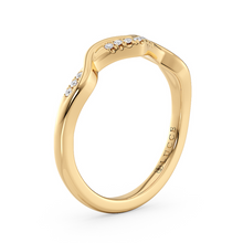 Load image into Gallery viewer, LUCCE Contoured Twisting Pave Diamond Wedding Ring in Gold or Platinum 
