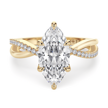 Load image into Gallery viewer, LUCCE FIORE™ Sei Marquise Lab Diamond 1.00ct D VVS2 Id IGI 14K Yellow Gold
