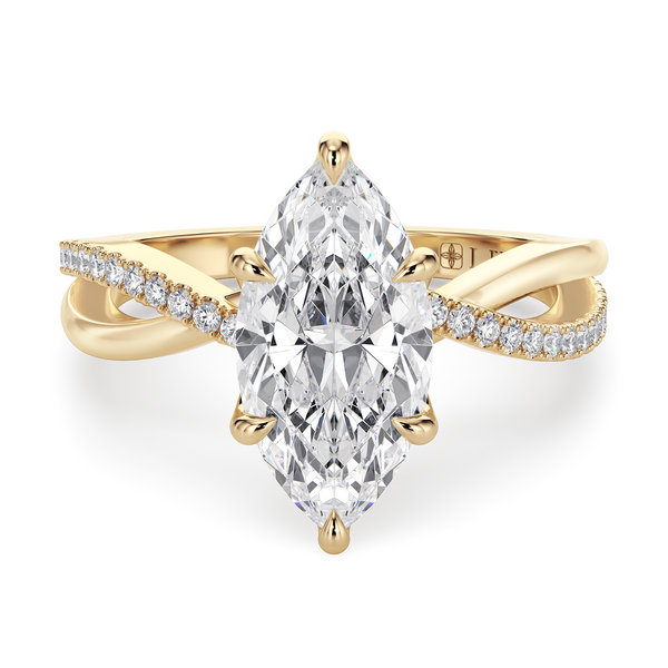 LUCCE FIORE™ Sei Marquise Lab Diamond 1.00ct D VVS2 Id IGI 14K Yellow Gold