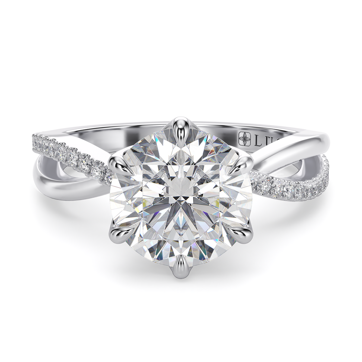 Load image into Gallery viewer, LUCCE FIORE™ Sei Round Natural Diamond 1.28ct I VS1 Ex GIA Platinum
