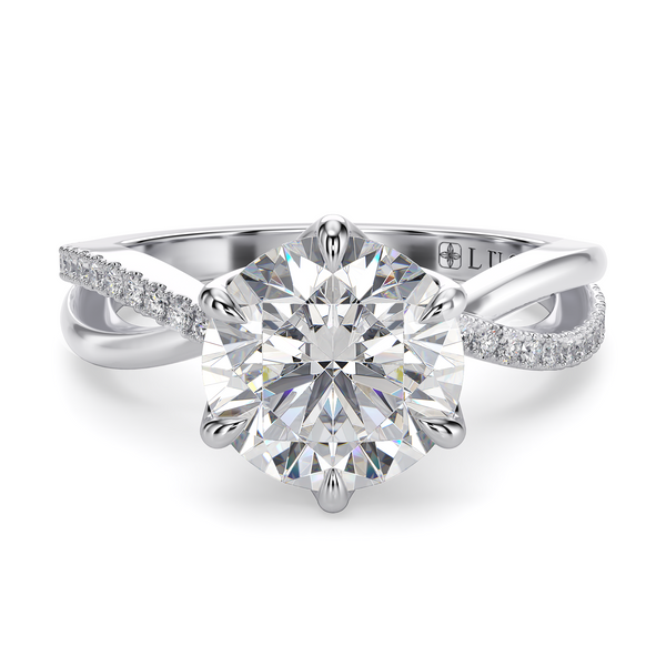 LUCCE FIORE™ Sei Round Lab Diamond 1.25ct D VVS2 Id IGI 14K White Gold